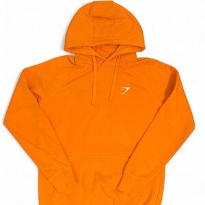 Mens Orange GymShark Cotton Sweater Casual Hoodie Sportswear Size Small